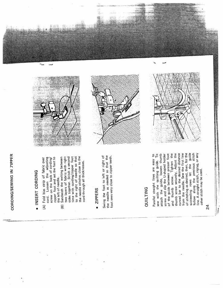 Insert cording, Quilting | SINGER W431 User Manual | Page 25 / 50