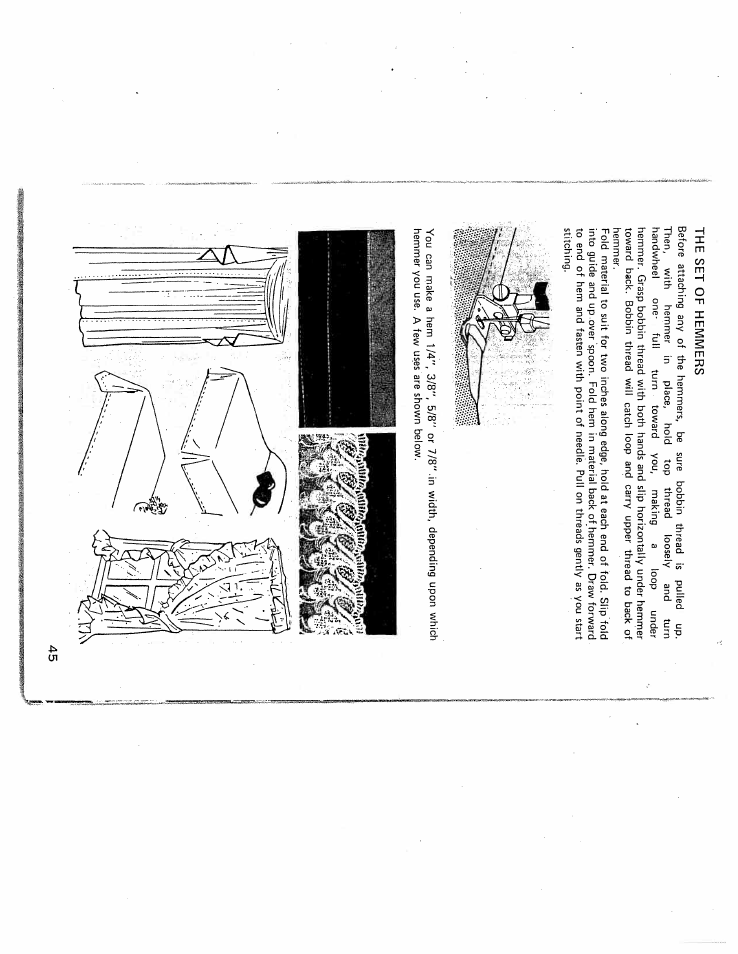 The set of hemiviers, The set of hemmers | SINGER W431 User Manual | Page 46 / 50