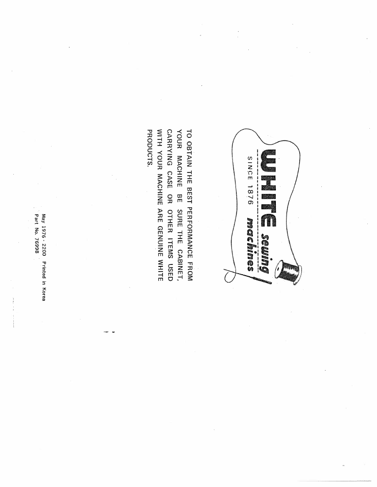 SINGER W431 User Manual | Page 50 / 50