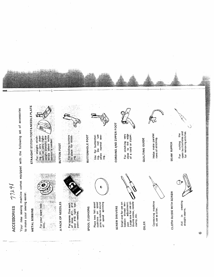 Accessories | SINGER W431 User Manual | Page 7 / 50