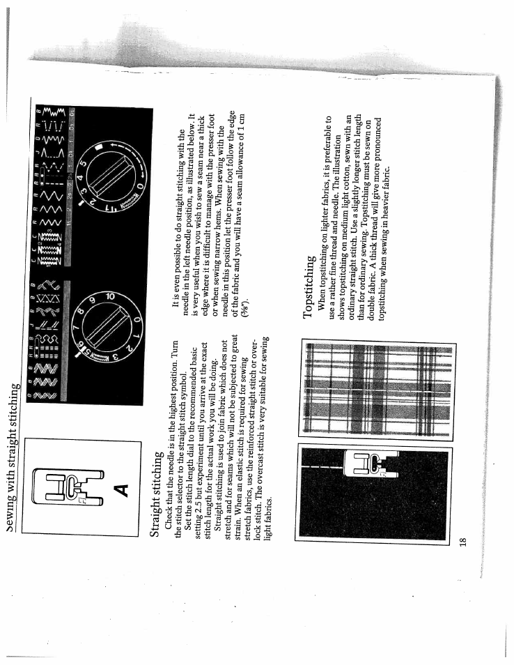 5ewing with straight stitching straight stitching, Topstitching | SINGER W4910 Euroflair User Manual | Page 20 / 52