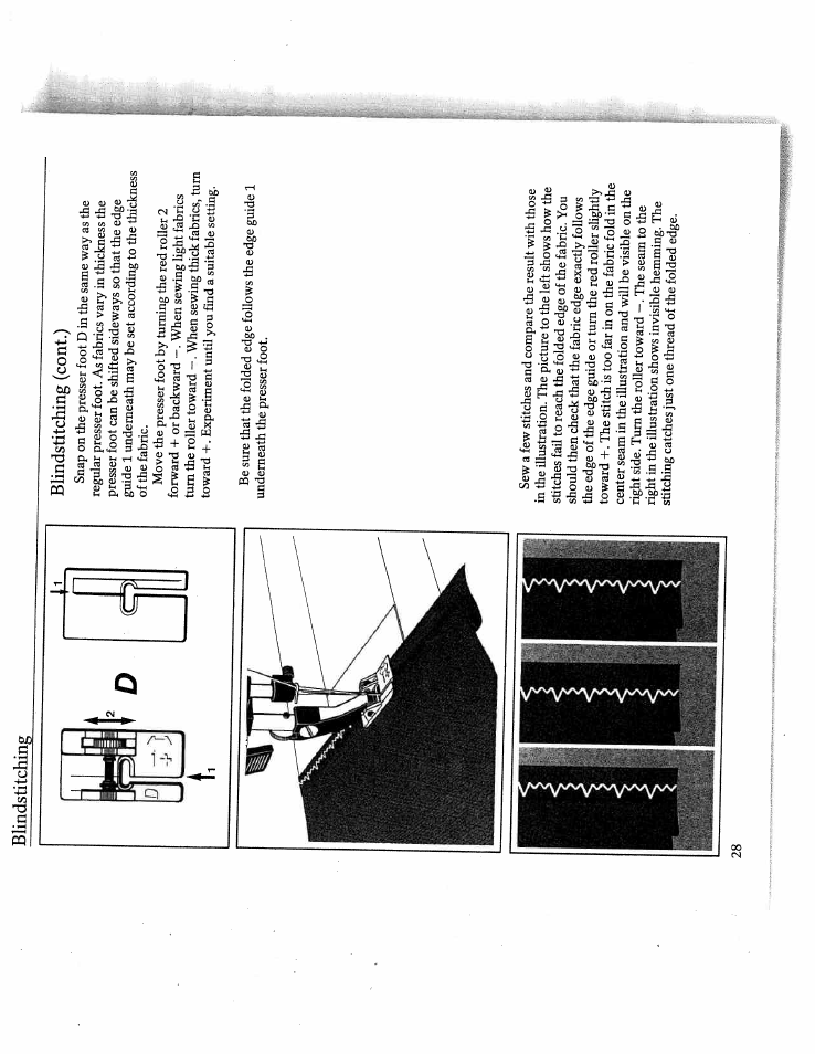 Blindstitchini blindstitching (cont.) | SINGER W4910 Euroflair User Manual | Page 30 / 52