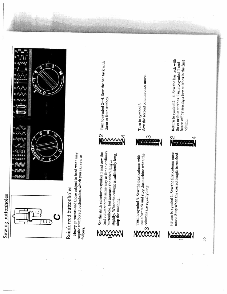 Sewing buttonholes reinforced buttonholes | SINGER W4910 Euroflair User Manual | Page 38 / 52