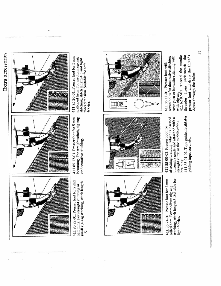 Extra accessories | SINGER W4910 Euroflair User Manual | Page 49 / 52