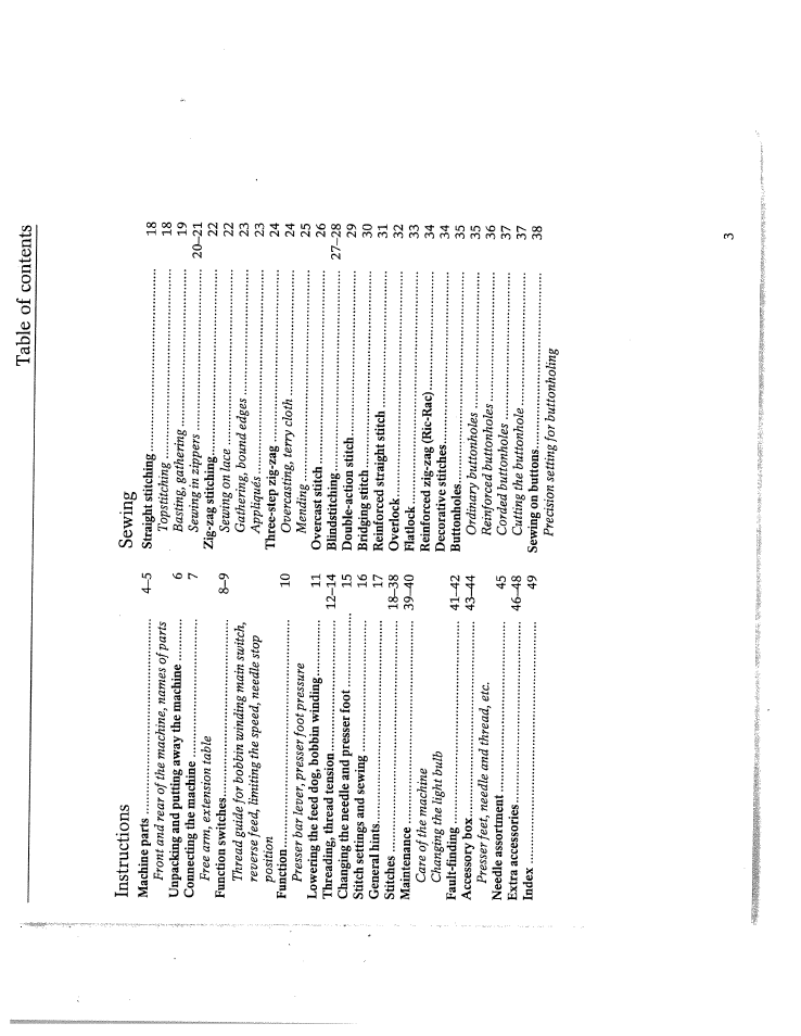 SINGER W4910 Euroflair User Manual | Page 5 / 52