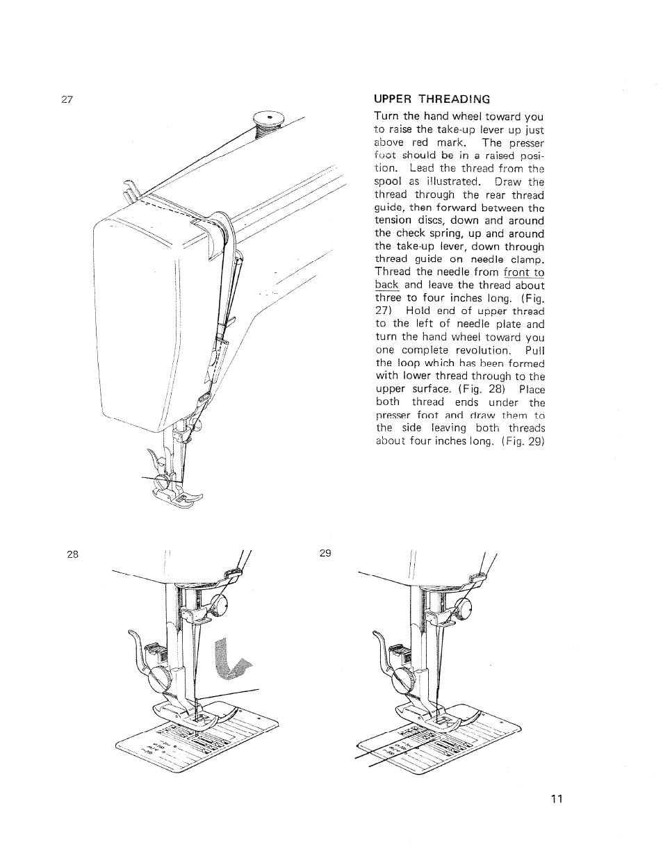 Upper threading, Lower threading | SINGER W510 User Manual | Page 13 / 58