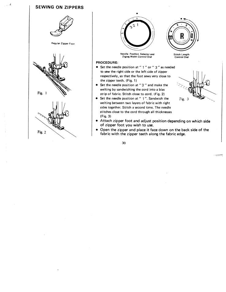 Sewing on zippers | SINGER W511 User Manual | Page 31 / 35