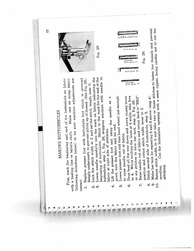 Making buttonholes | SINGER W5135 User Manual | Page 19 / 28
