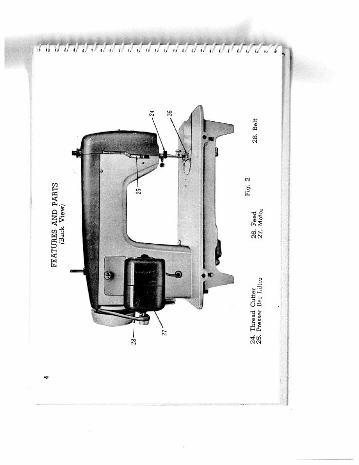 Features and parts (back view) | SINGER W5135 User Manual | Page 6 / 28