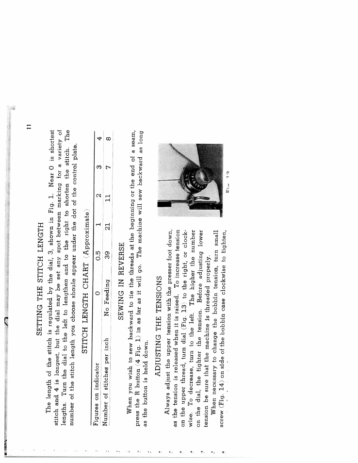 Setting the stitch length, Stitch length chart (approximate), Sewing in reverse | Adjusting the tensions, Sewing in reverse adjusting the tensions -12 | SINGER W571 User Manual | Page 12 / 42