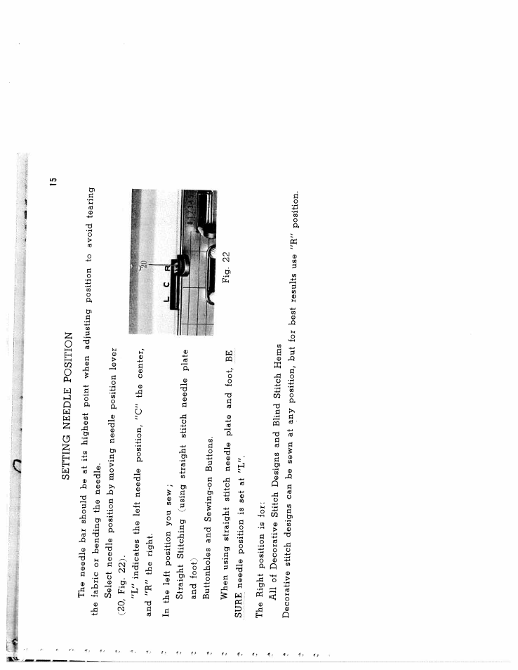 Setting needle position | SINGER W571 User Manual | Page 16 / 42