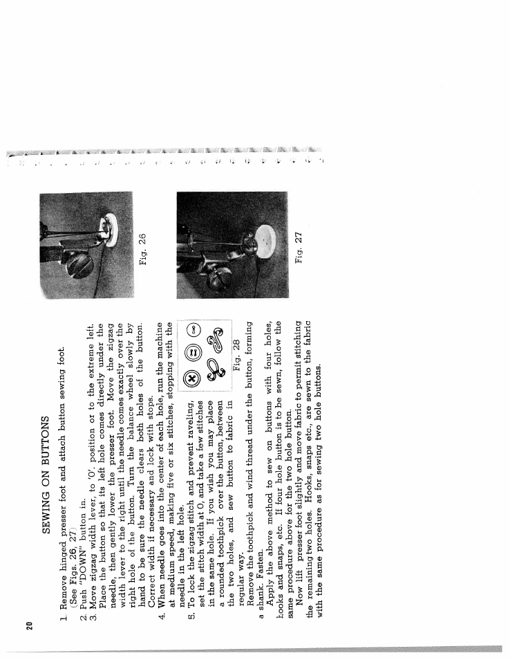 Sewing on buttons, Sewina on buttons d | SINGER W571 User Manual | Page 21 / 42