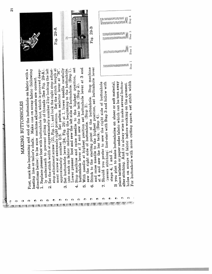 Making buttonholes | SINGER W571 User Manual | Page 22 / 42