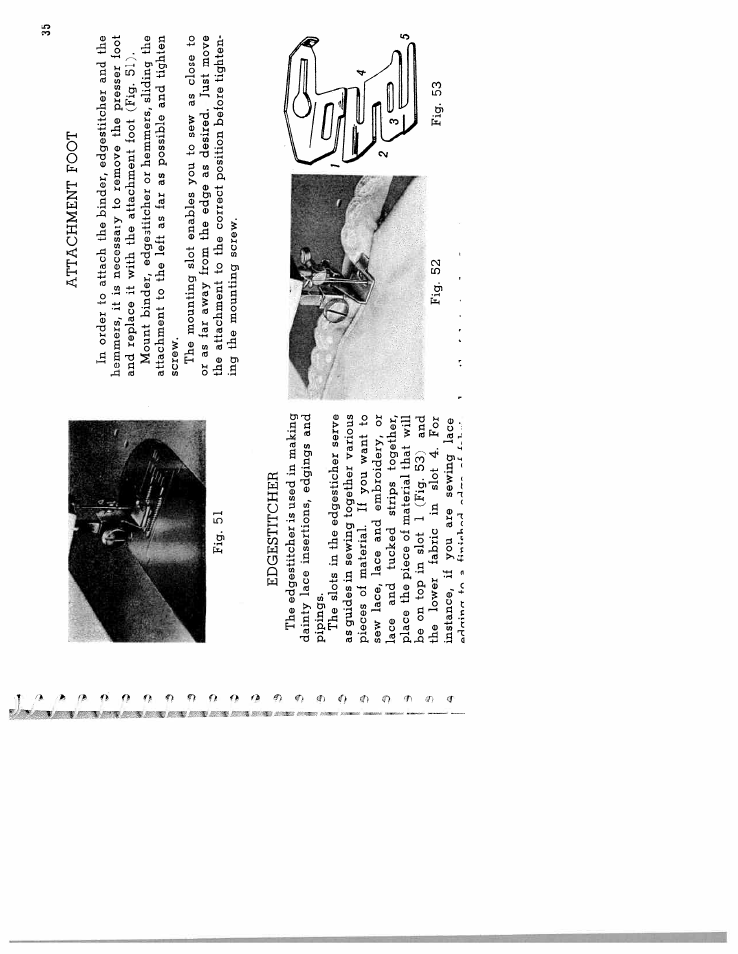 Attachment foot, Attachments | SINGER W571 User Manual | Page 36 / 42