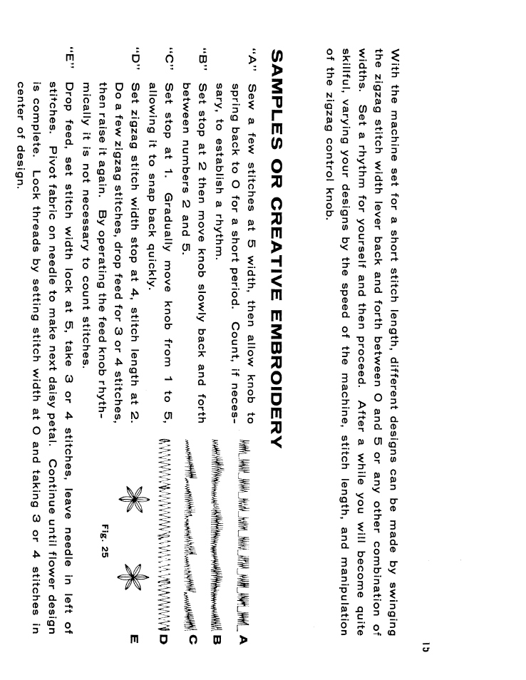 Samples or creative embroidery | SINGER W610 User Manual | Page 17 / 44