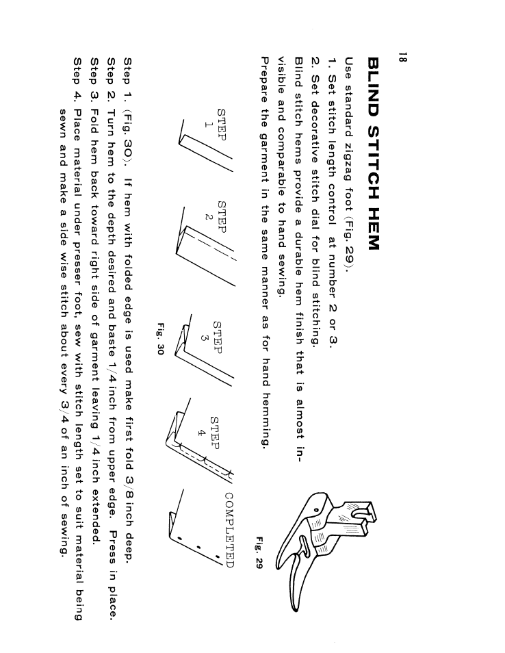 Blind stitch hem | SINGER W610 User Manual | Page 20 / 44