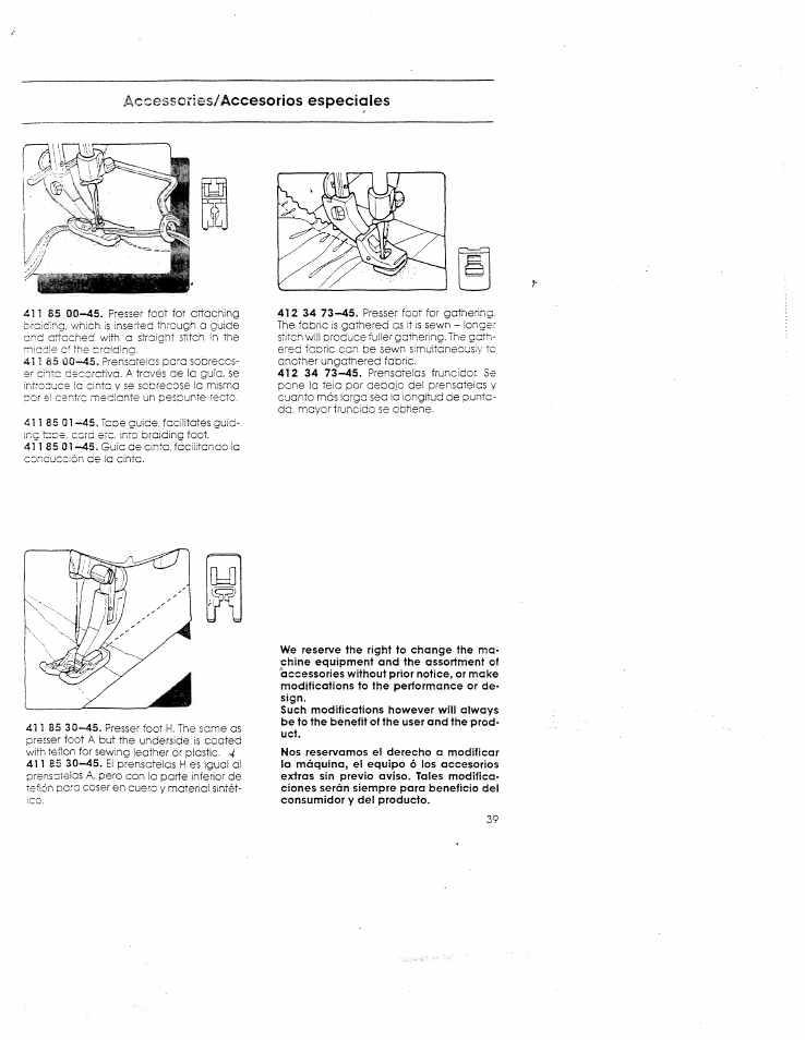 Âccessories/accesorios | SINGER W6105 User Manual | Page 26 / 26