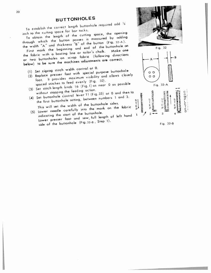 J:; rr!:r.: —1, Buttonholes, Rr!:r | SINGER W612 User Manual | Page 22 / 51