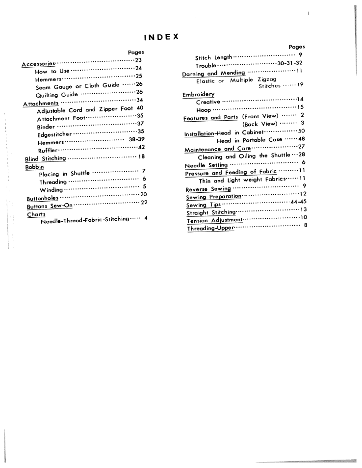 SINGER W612 User Manual | Page 3 / 51