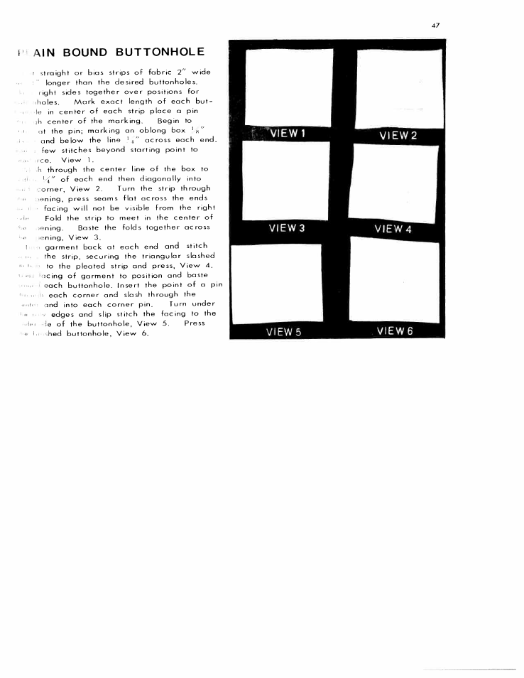 Ain bound buttonhole | SINGER W612 User Manual | Page 47 / 51