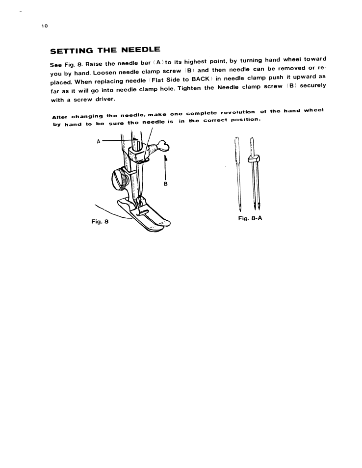 Setting the needle | SINGER W614 User Manual | Page 11 / 57