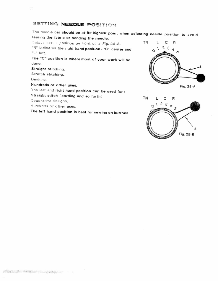 Scttws' needle position | SINGER W614 User Manual | Page 21 / 57