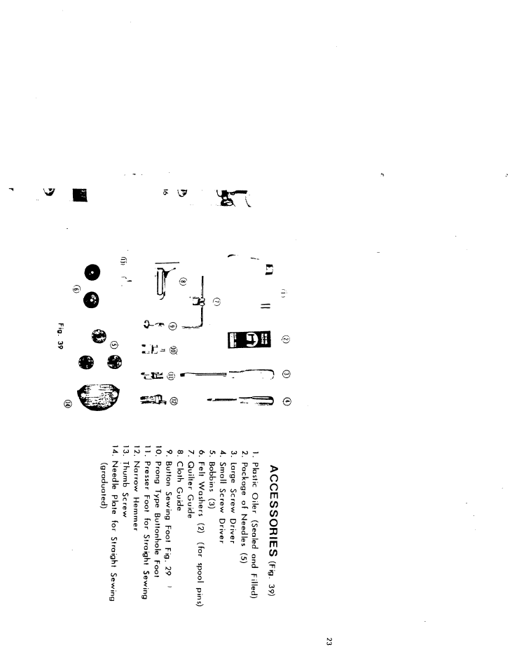 Accessories | SINGER W616 User Manual | Page 22 / 48