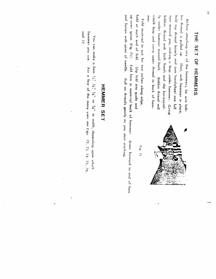 The set of hemmers, Hemmer set | SINGER W616 User Manual | Page 37 / 48