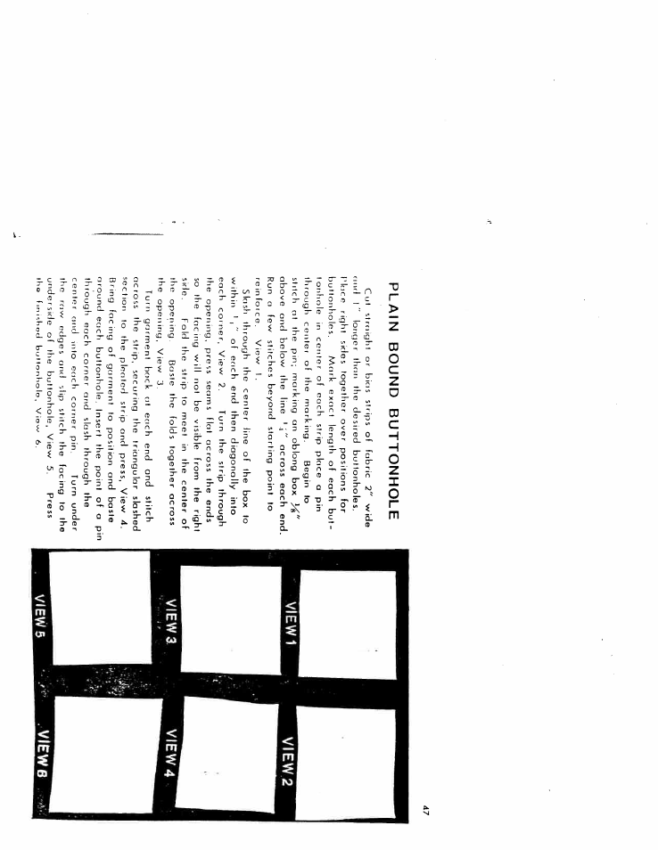 Plain bound buttonhole | SINGER W616 User Manual | Page 46 / 48