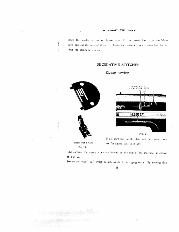 S^apiol, Decorative stitches zigzag sewing | SINGER W671 User Manual | Page 14 / 24