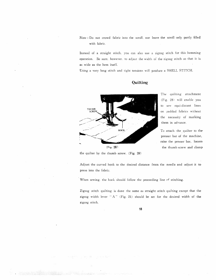 Quilting | SINGER W671 User Manual | Page 19 / 24