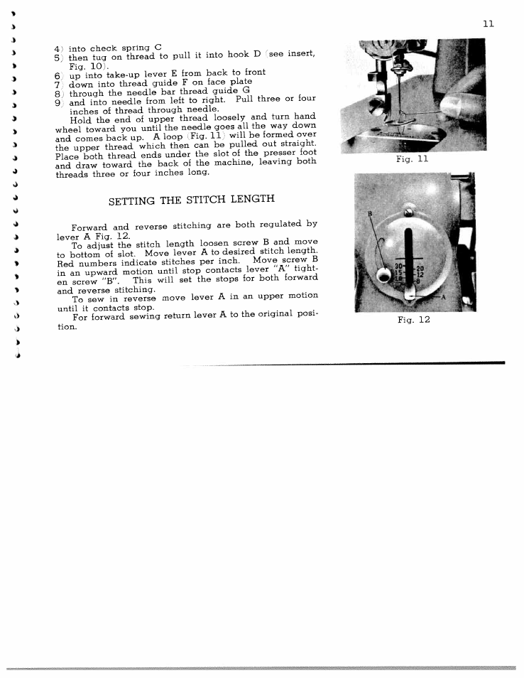 Setting the stitch length | SINGER W7013 User Manual | Page 11 / 31