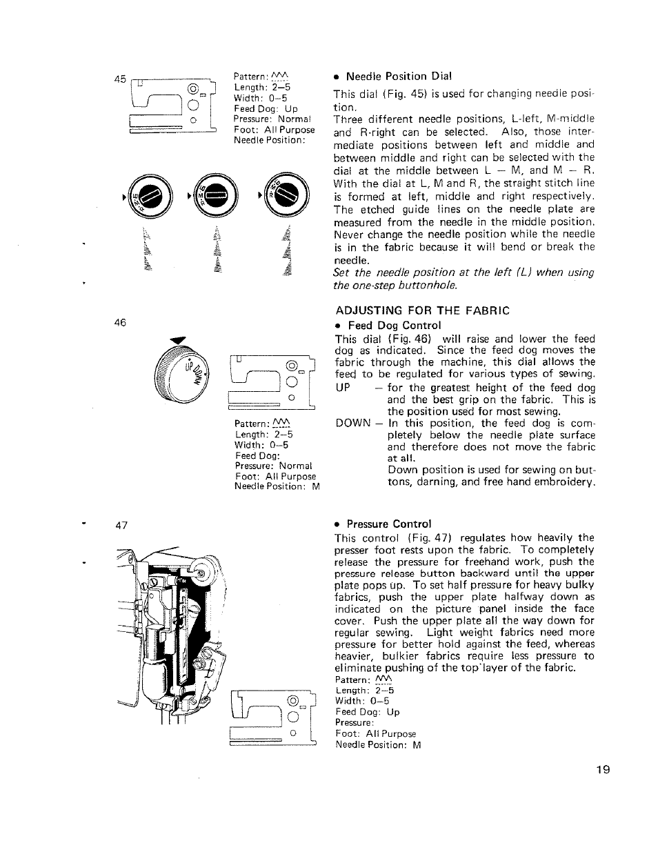 Adjusting for the fabric, Pressure control, Adjusting the stitch —17 | SINGER W710 User Manual | Page 20 / 61