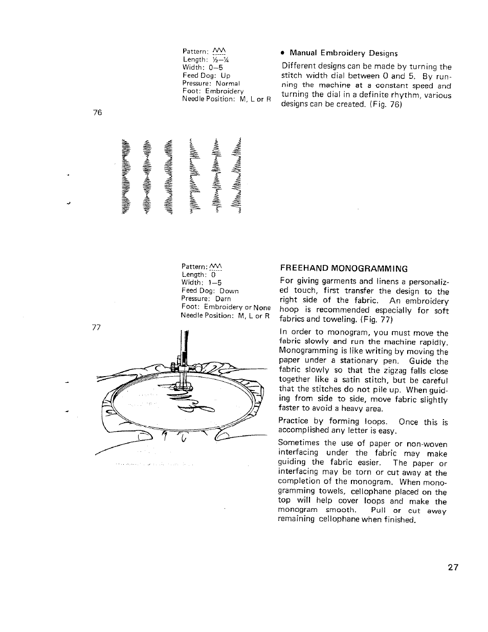 Freehand monogramming | SINGER W710 User Manual | Page 28 / 61