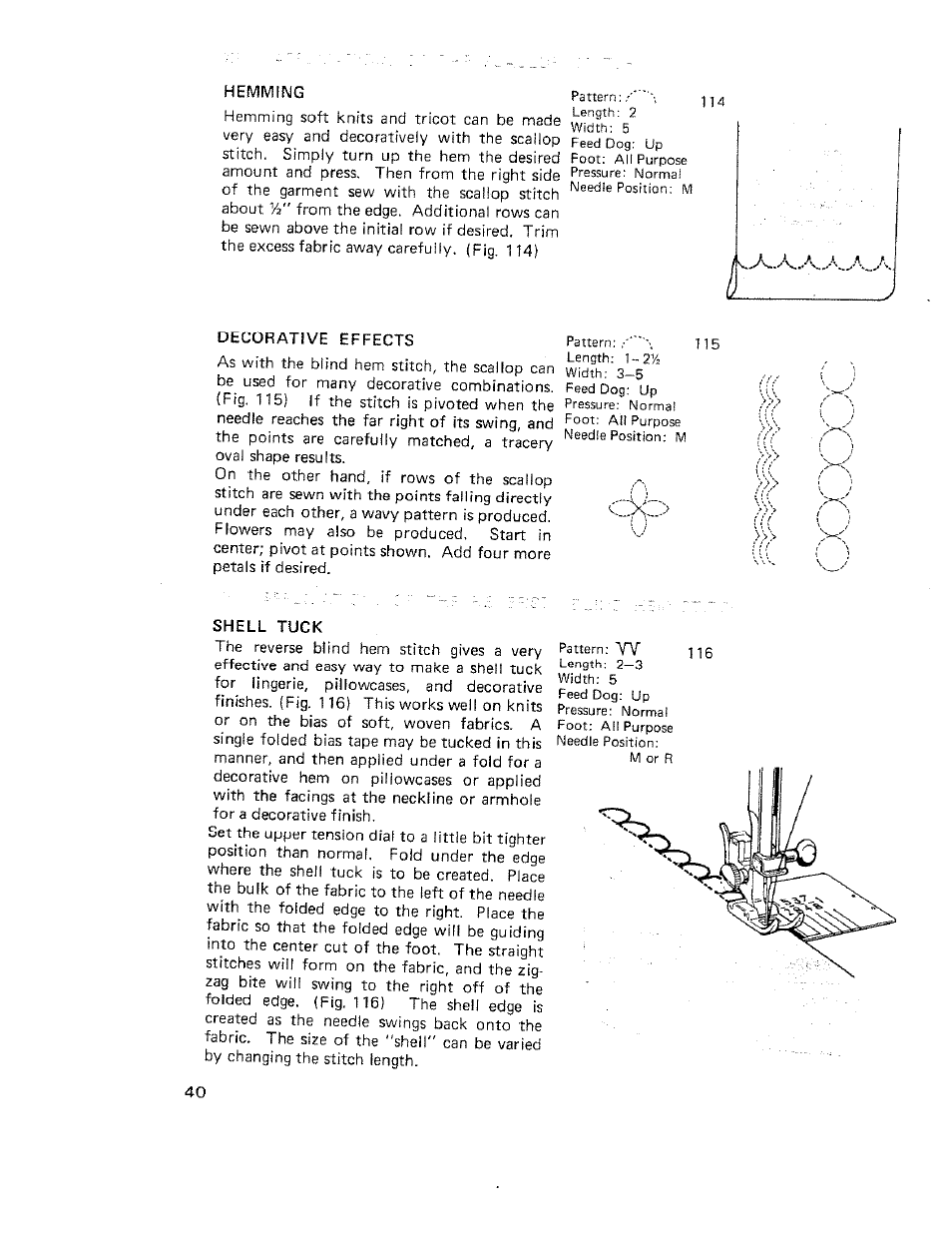 Decorative effects, Shell tuck | SINGER W710 User Manual | Page 41 / 61