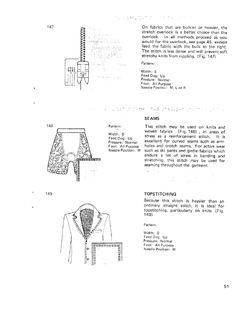 Seams, Topstitchimg, Topstitching | SINGER W710 User Manual | Page 52 / 61