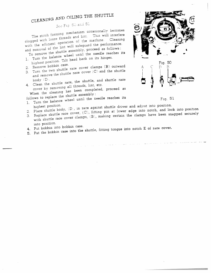And oiling the shuttle, Cleaning | SINGER W711 User Manual | Page 23 / 46