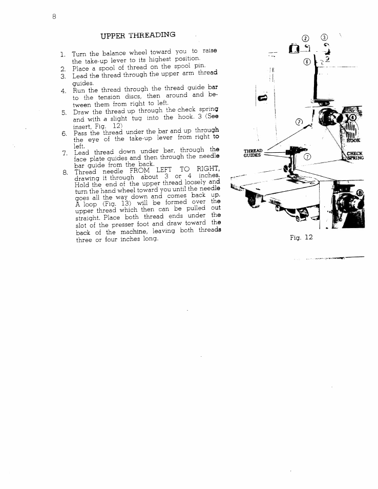 Upper threading | SINGER W711 User Manual | Page 9 / 46