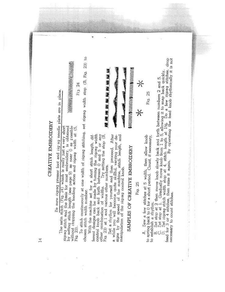 Creative embroidery, Samples of creative embroidery | SINGER W714 User Manual | Page 16 / 44