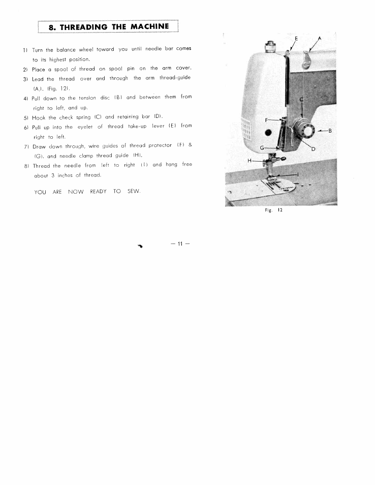 Threading the machine | SINGER W7317 User Manual | Page 12 / 32