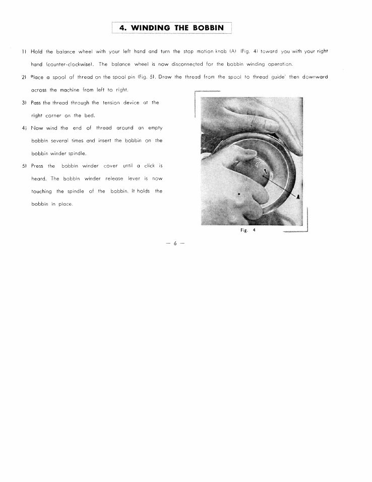 Winding the bobbin | SINGER W7317 User Manual | Page 7 / 32