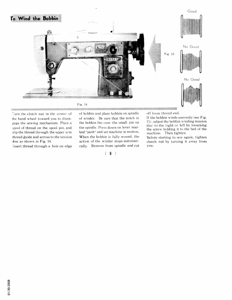 To wind the bobbin | SINGER W761 User Manual | Page 11 / 31