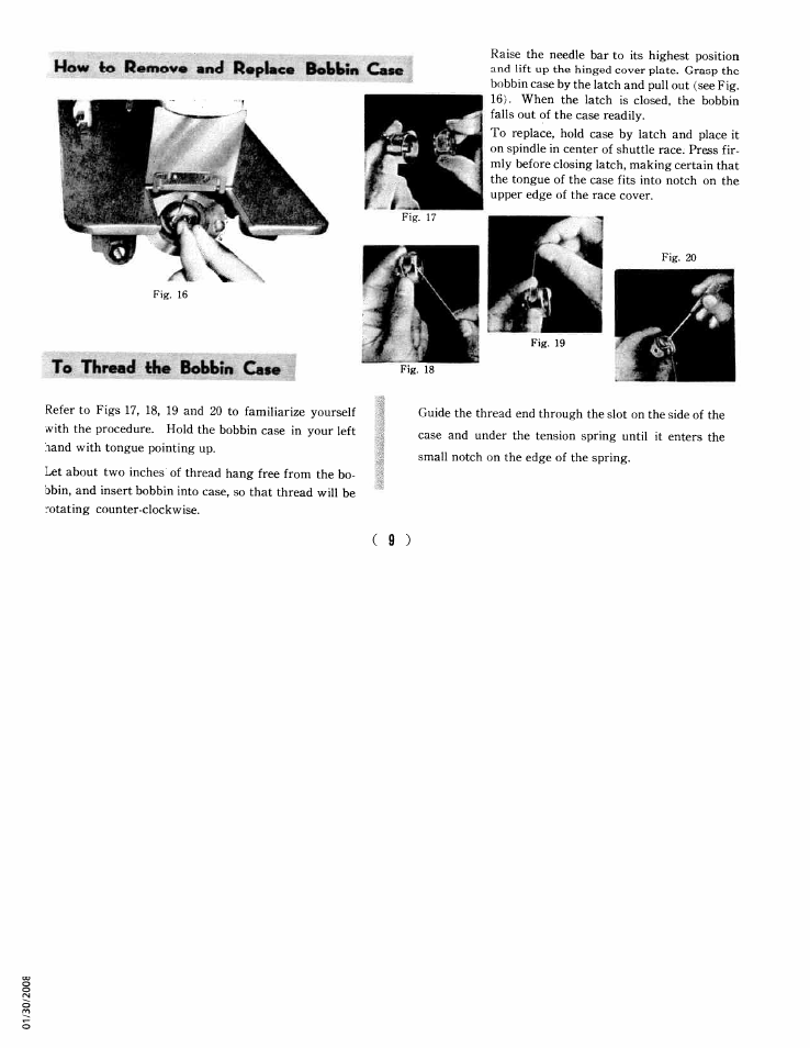 How (o remove and replace bobbin cate | SINGER W761 User Manual | Page 12 / 31