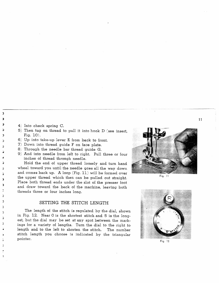 Setting the stitch length | SINGER W7911 User Manual | Page 11 / 29