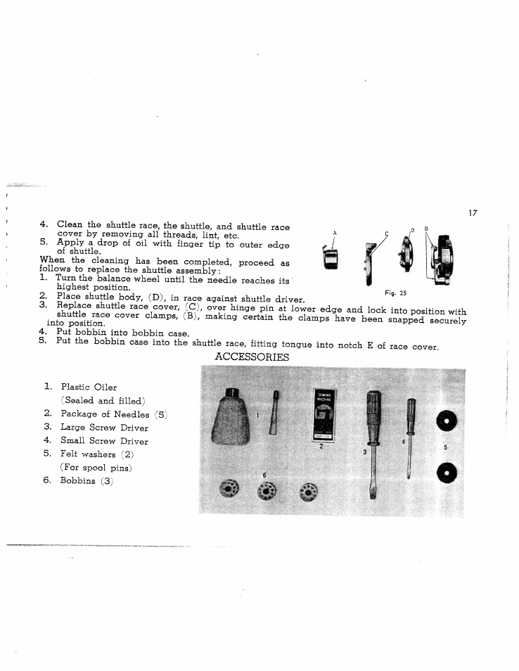 Accessories | SINGER W7911 User Manual | Page 17 / 29