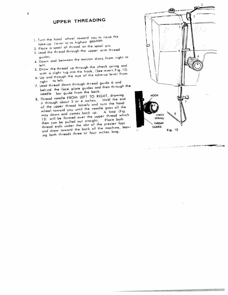 Upper threading, K,.=.d | SINGER W801 User Manual | Page 9 / 48