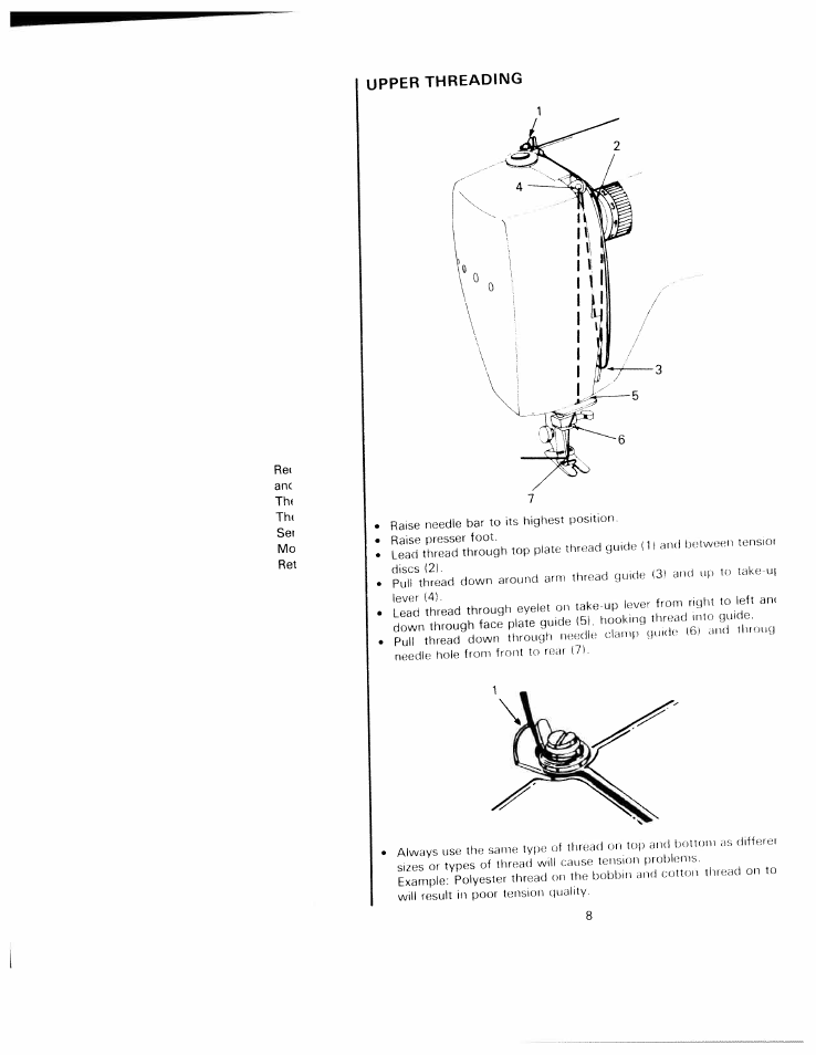 Upper threading, Example | SINGER W811 User Manual | Page 10 / 58