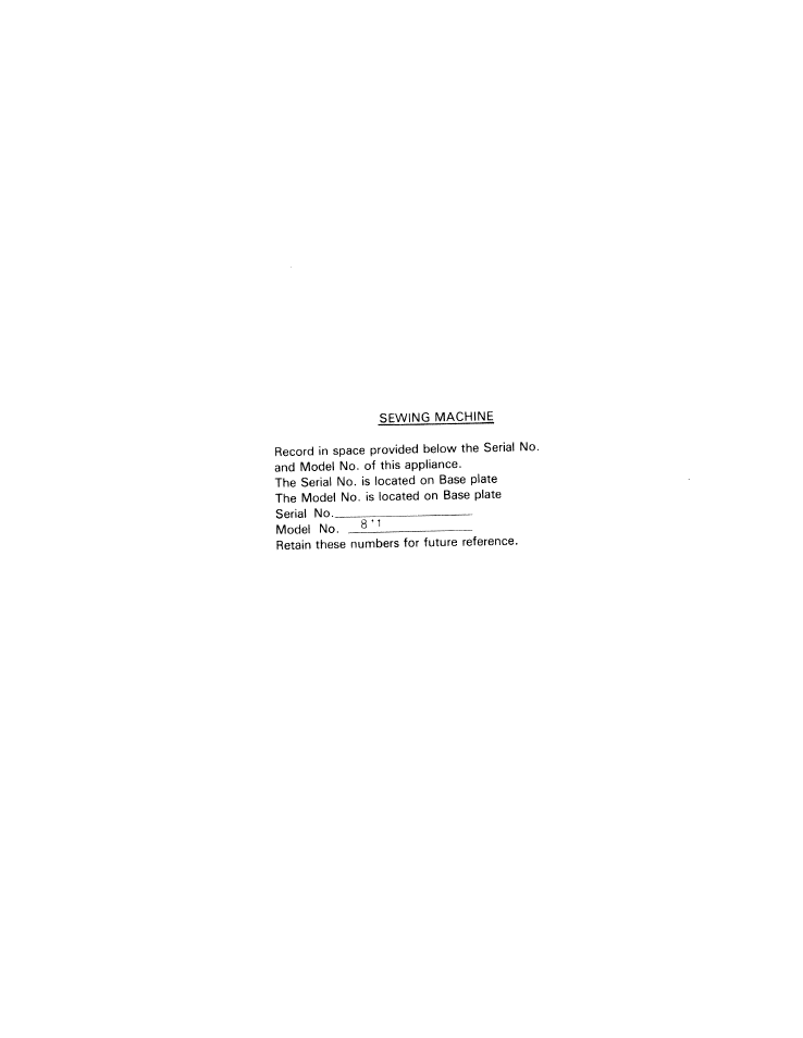 SINGER W811 User Manual | Page 2 / 58