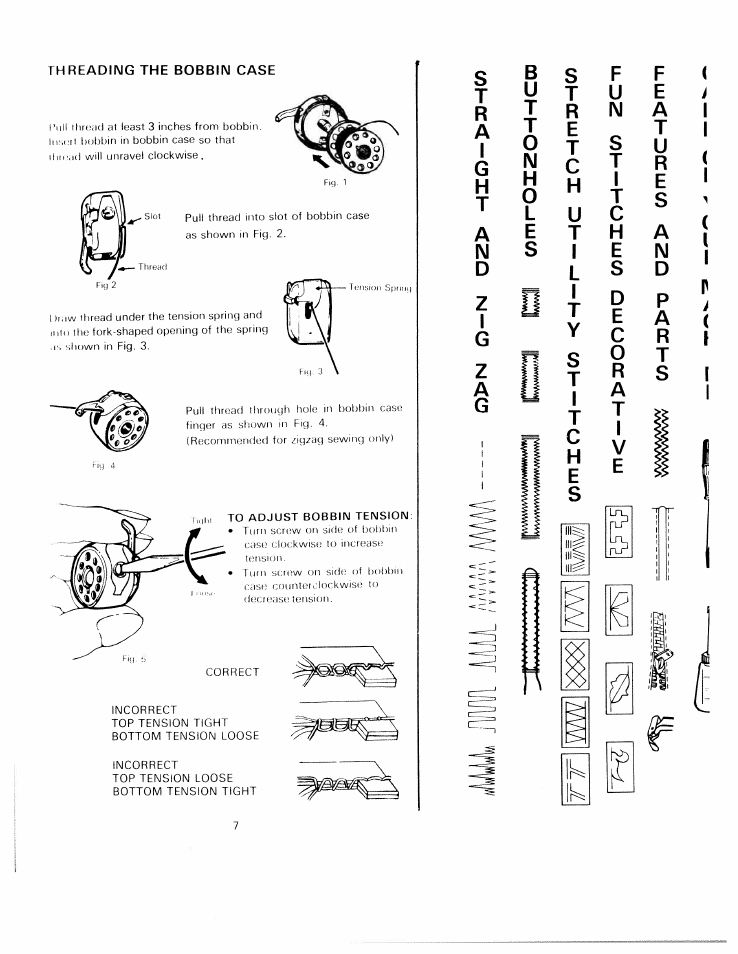 To adjust bobbin tension, Bu t t, Ra t | SINGER W811 User Manual | Page 9 / 58