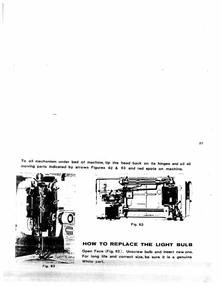 How to replace the light bulb | SINGER W816 User Manual | Page 38 / 58